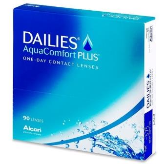 однодневные линзы Dailies Aqua Comfort Plus 90 блистеров