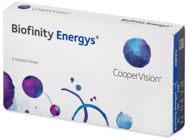 ежемесячные контактные линзы Biofinity Energys 3 блистера