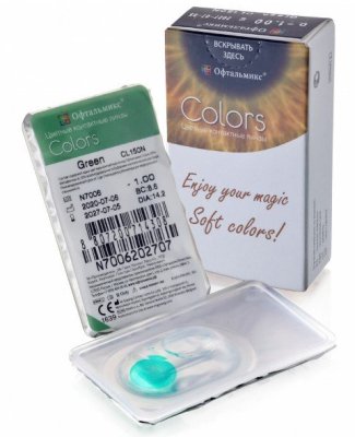 цветные контактные линзы ОФТАЛЬМИКС Colors Tinted 2 блистера  фотография-3